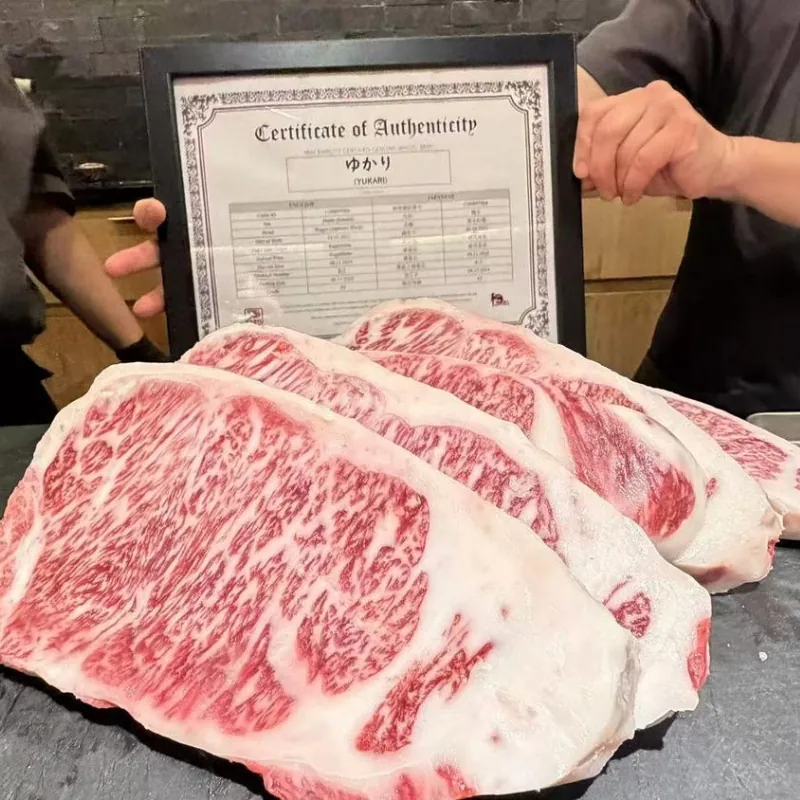 Certified A5 Miyazaki wagyu with marbled texture at Ki Omakase, a Sushi Restaurant in Little Neck